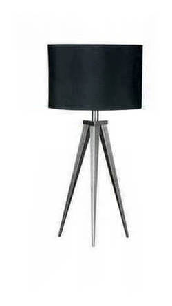 Nickel Finish Tripod Feature Lamp with Black Shade Nickel Finish Tripod Feature Lamp with Black Shade